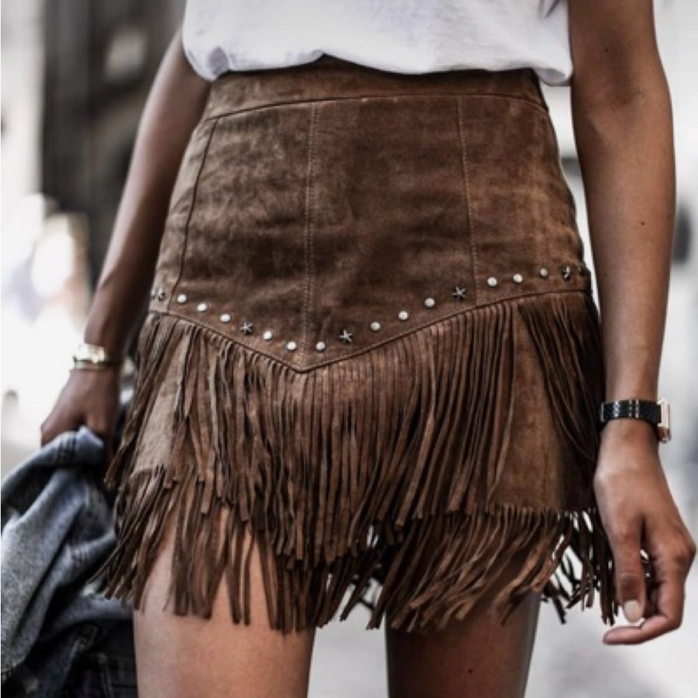 ZARA fringe skirt